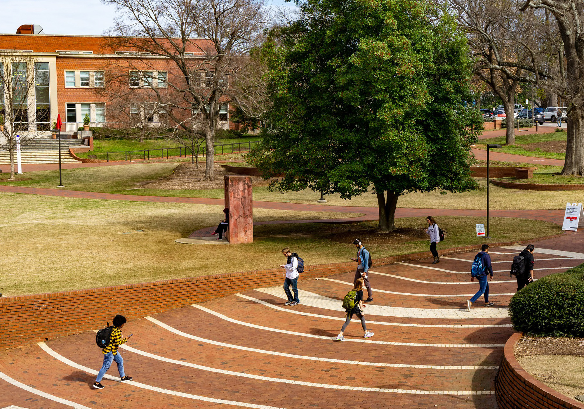 Students at a university campus